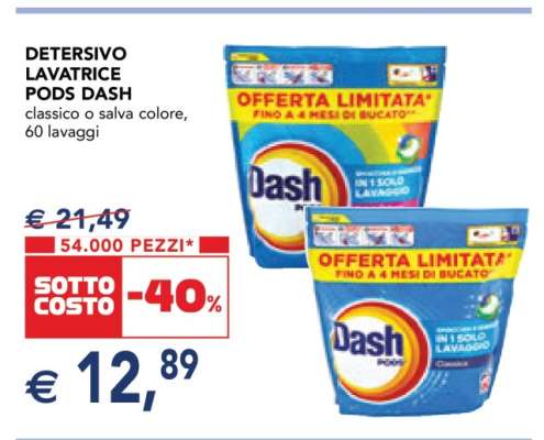 DETERSIVO LAVATRICE PODS DASH