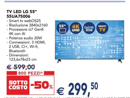 TV LED LG 55” 55UA75006