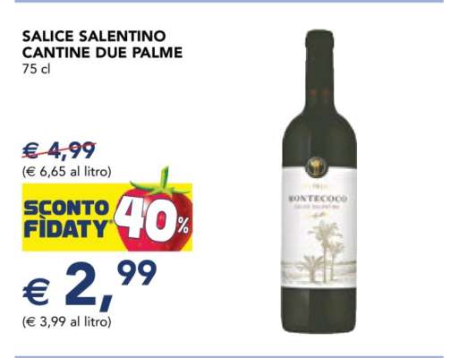 SALICE SALENTINO CANTINE DUE PALME 75 cl