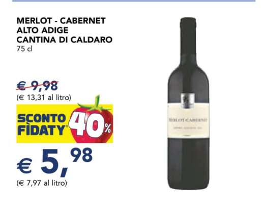 MERLOT - CABERNET ALTO ADIGE CANTINA DI CALDARO