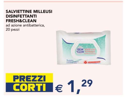 SALVIETTINE MILLEUSI DISINFETTANTI FRESH&CLEAN