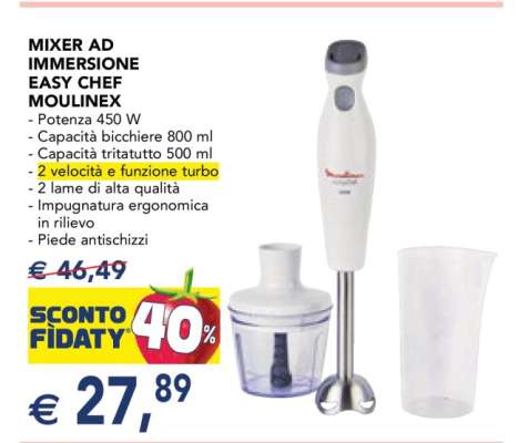 MIXER AD IMMERSIONE EASY CHEF MOULINEX