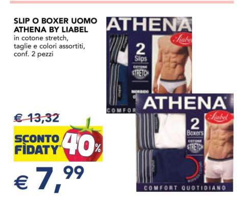 SLIP O BOXER UOMO ATHENA BY LIABEL