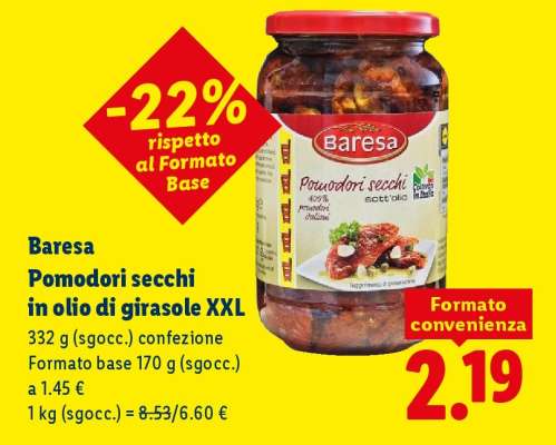 Baresa Pomodori secchi in olio di girasole XXL