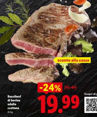 Roastbeef di bovino adulto scottona