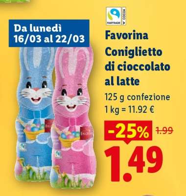 Favorina Coniglietto di cioccolato al latte