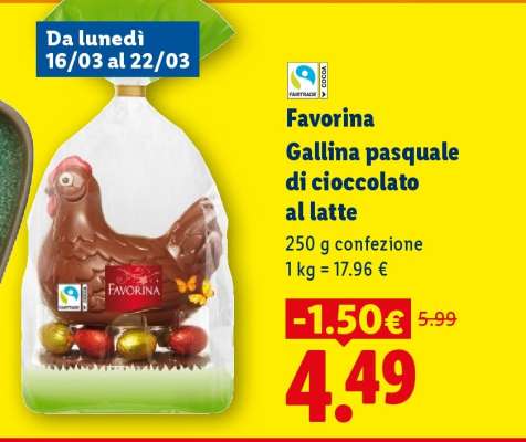Favorina Gallina pasquale di cioccolato al latte