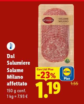 Dal Salumiere Salame Milano affettato
