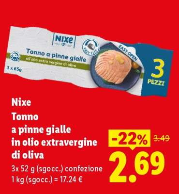 Nixe Tonno a pinne gialle in olio extravergine di oliva