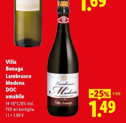 Villa Bonaga Lambrusco Modena DOC amabile
