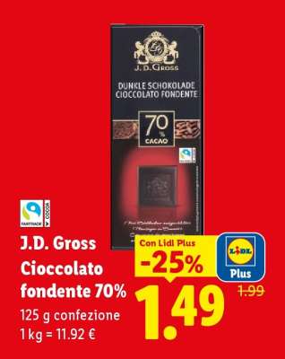 J.D. Gross Cioccolato fondente 70%