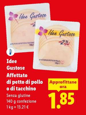Idee Gustose Affettato di petto di pollo o di tacchino