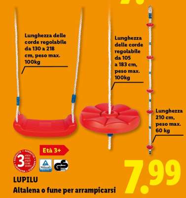 LUPILU Altalena o fune per arrampicarsi