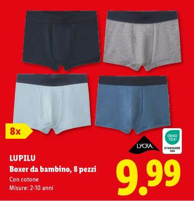 LUPILU Boxer da bambino, 8 pezzi
