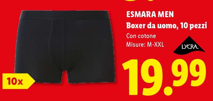 ESMARA MEN Boxer da uomo, 10 pezzi