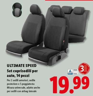 ULTIMATE SPEED Set coprisedili per auto, 14 pezzi