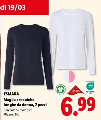 ESMARA Maglia a maniche lunghe da donna, 2 pezzi
