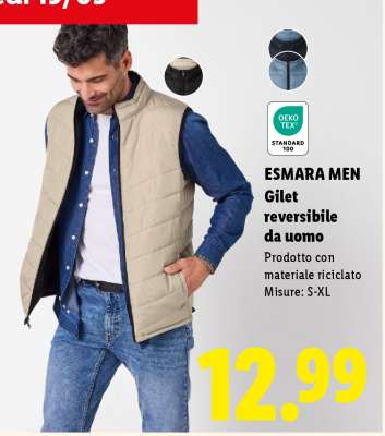 ESMARA MEN Gilet reversibile da uomo