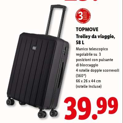 TOPMOVE Trolley da viaggio, 58 L