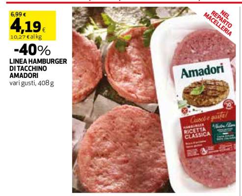LINEA HAMBURGER DI TACCHINO AMADORI