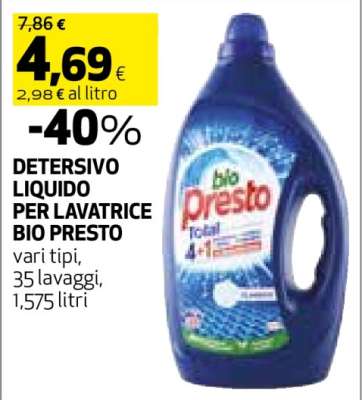 DETERSIVO LIQUIDO PER LAVATRICE BIO PRESTO