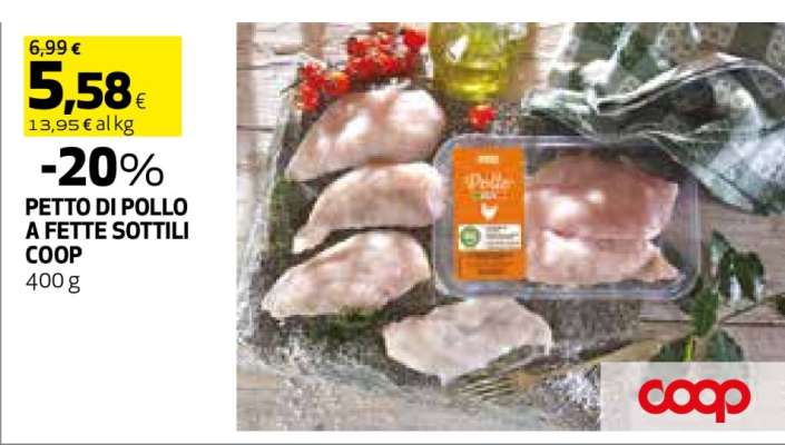Petto di Pollo a Fette Sottili Coop