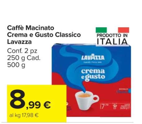 Caffè Macinato Crema e Gusto Classico Lavazza
