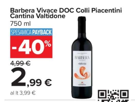 Barbera Vivace DOC Colli Piacentini Cantina Valtidone