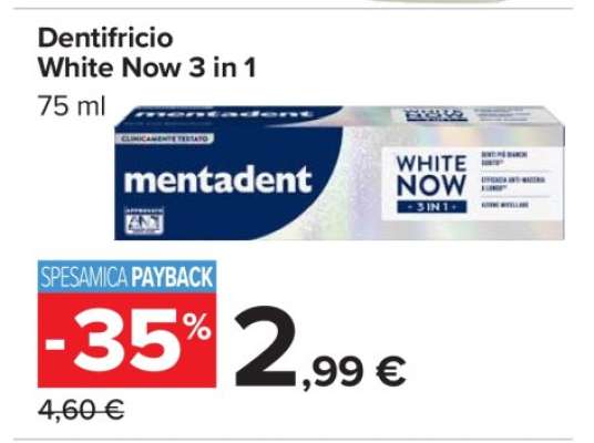 Dentifricio White Now 3 in 1