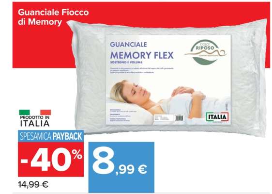 GUANCIALE FIOCCO DI MEMORY