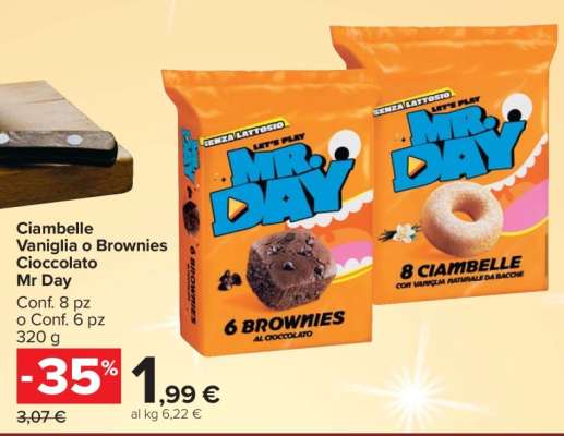 Ciambelle Vaniglia o Brownies Cioccolato Mr Day