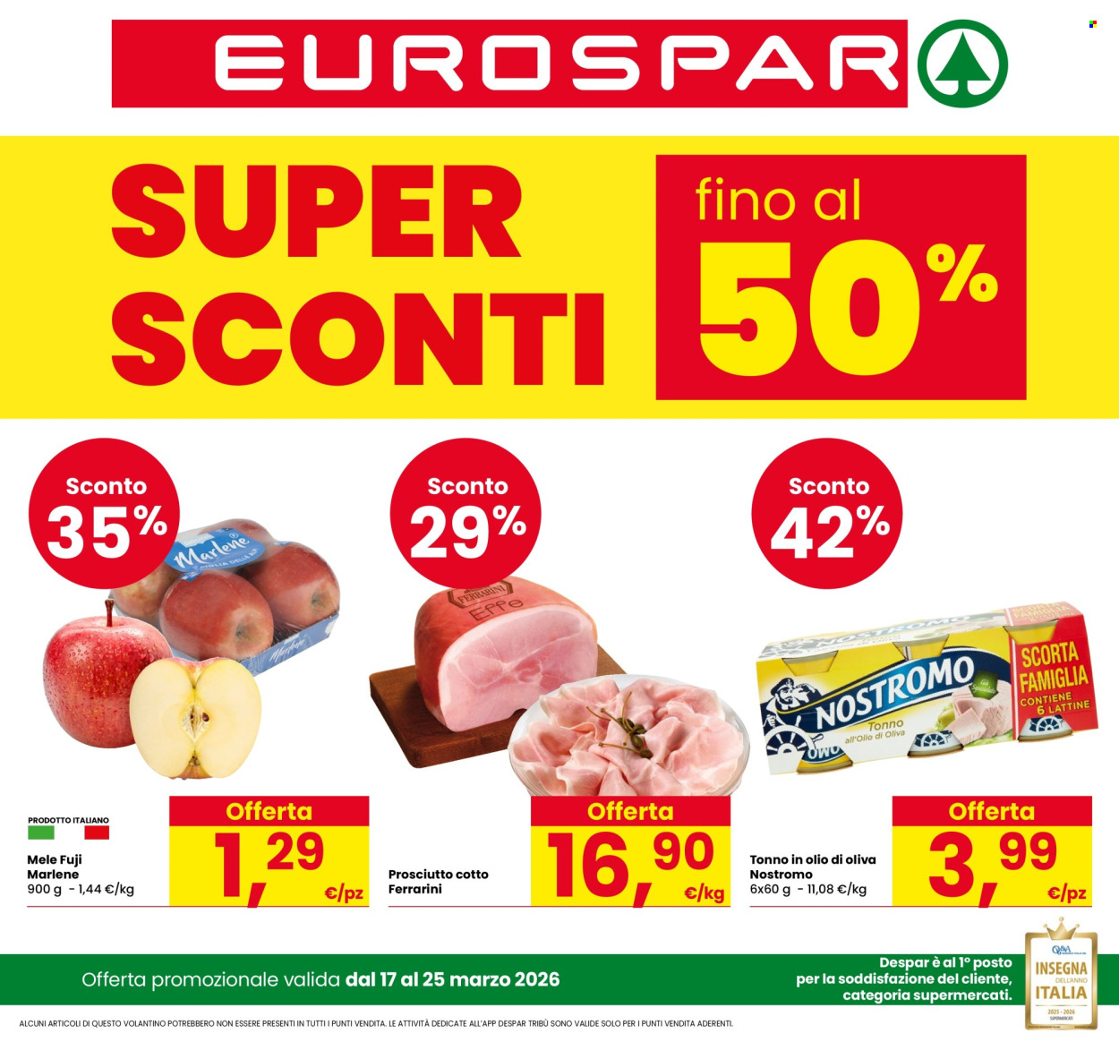 Volantino Eurospar - 17/3/2026 - 25/3/2026. Pagina 1