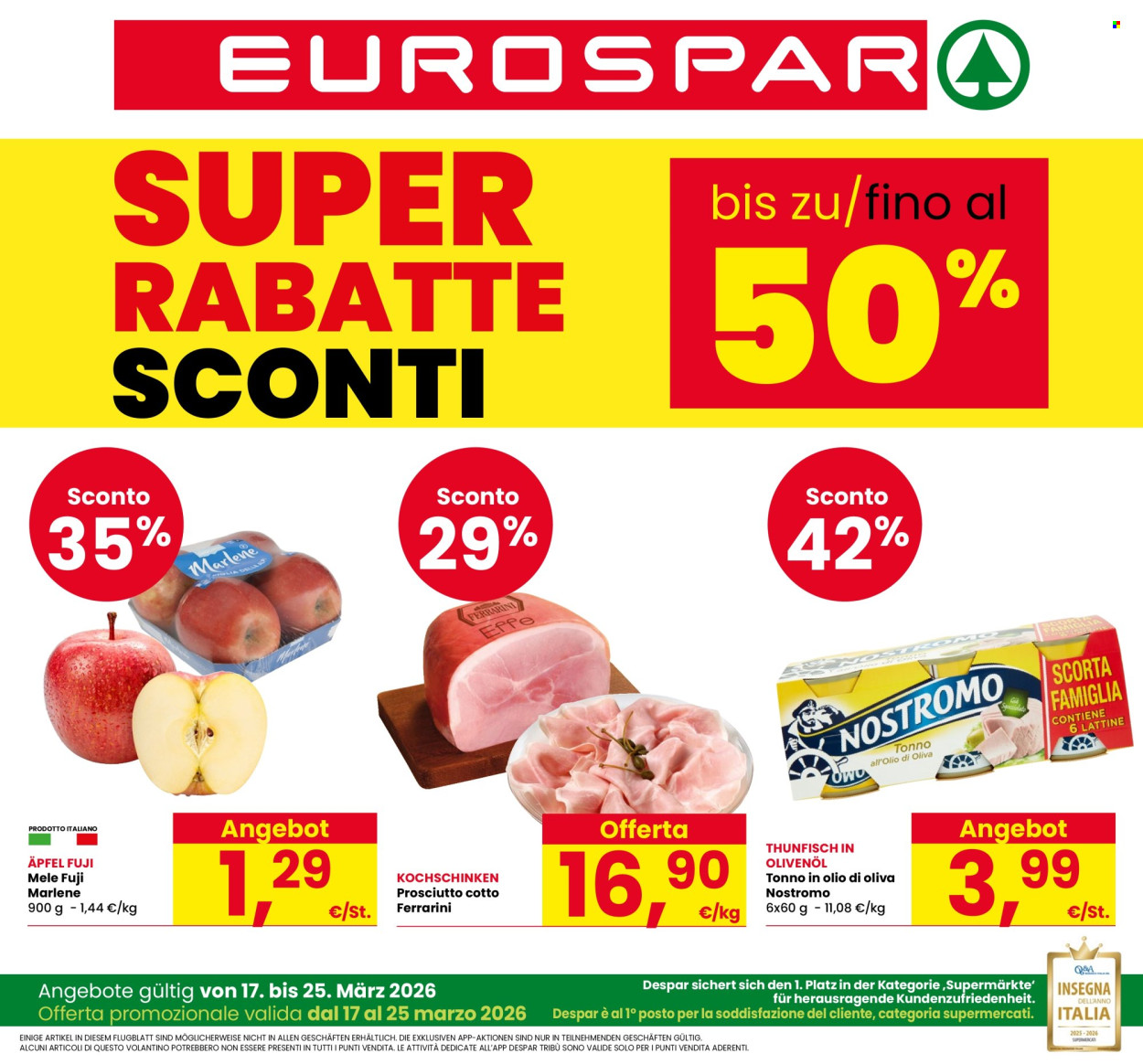 Volantino Eurospar - 17/3/2026 - 25/3/2026. Pagina 1