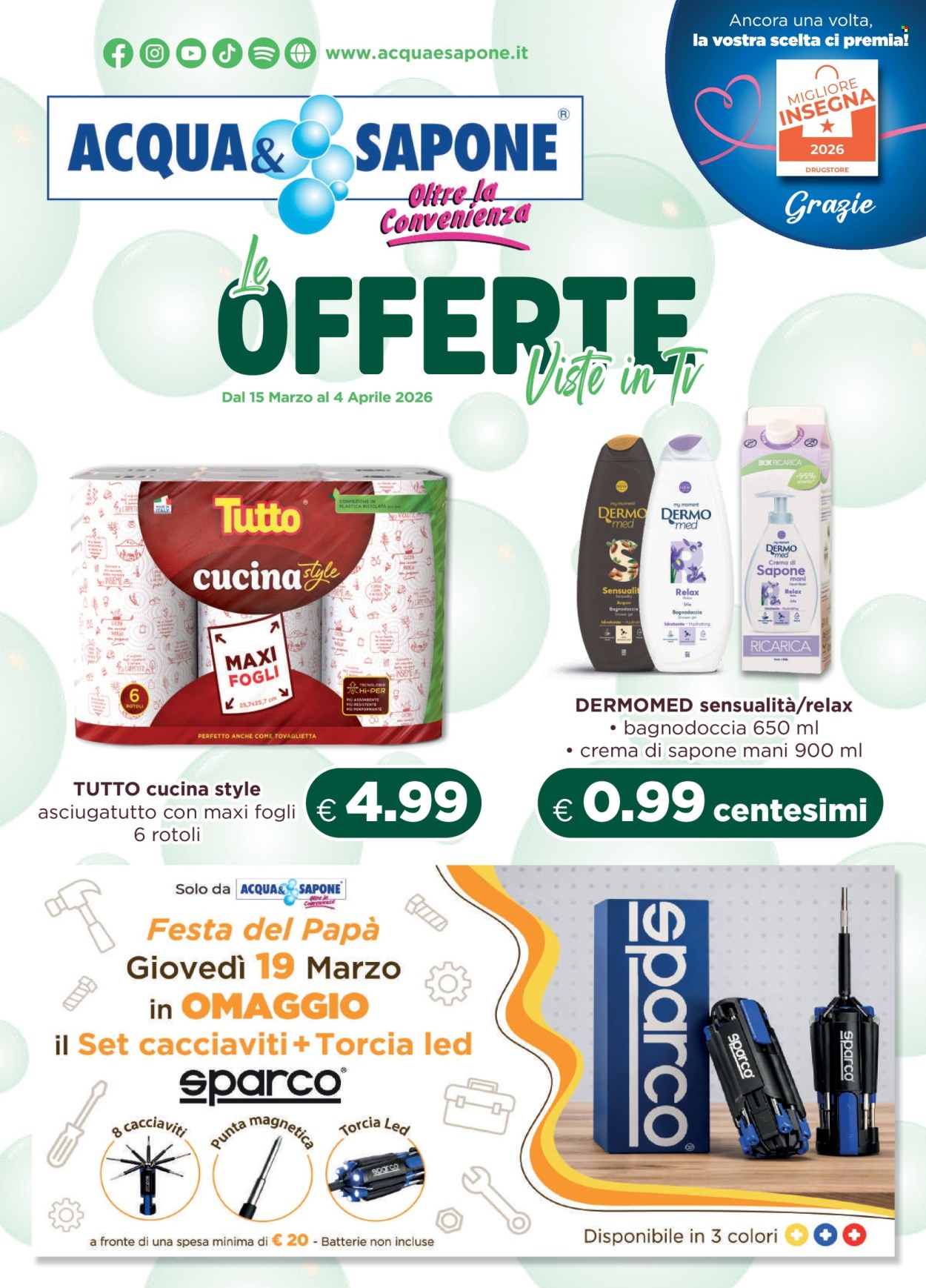 Volantino Acqua & Sapone - 15/3/2026 - 4/4/2026. Pagina 1