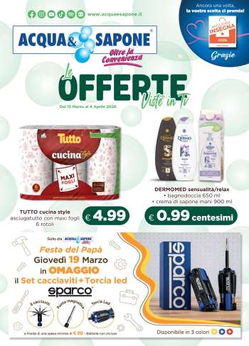 Volantino Acqua & Sapone - 15/3/2026 - 4/4/2026.