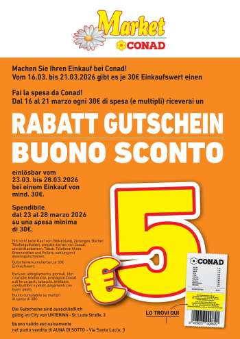 Volantino Market Conad - 16/3/2026 - 21/3/2026.