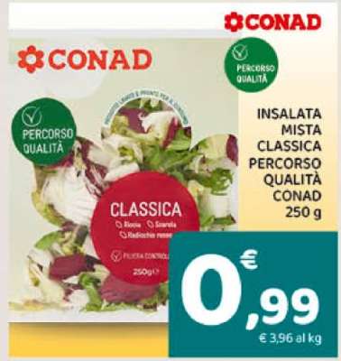 INSALATA MISTA CLASSICA PERCORSO QUALITÀ CONAD 250 g