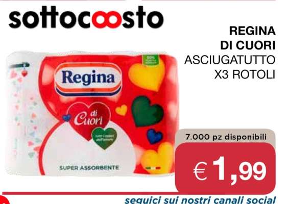 REGINA DI CUORI ASCIUGATUTTO X3 ROTOLI