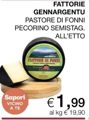 FATTORIE GENNARGENTU PASTORE DI FONNI PECORINO SEMISTAG.
