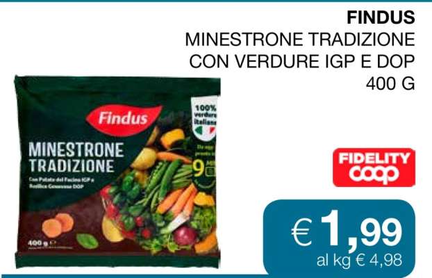 FINDUS MINESTRONE TRADIZIONE CON VERDURE IGP E DOP