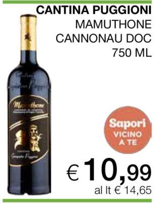 CANTINA PUGGIONI MAMUTHONE CANNONAU DOC 750 ML
