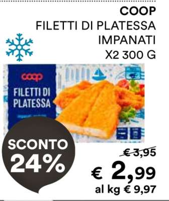 COOP FILETTI DI PLATESSA IMPANATI X2 300 G