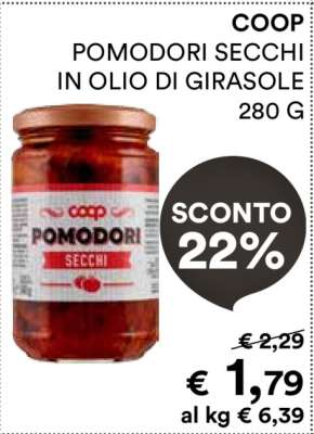 COOP POMODORI SECCHI IN OLIO DI GIRASOLE 280 G
