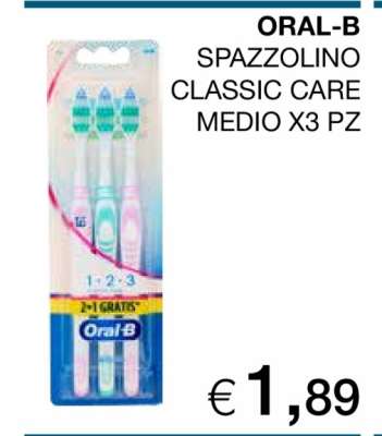 ORAL B SPAZZOLINO CLASSIC CARE MEDIO X3 PZ