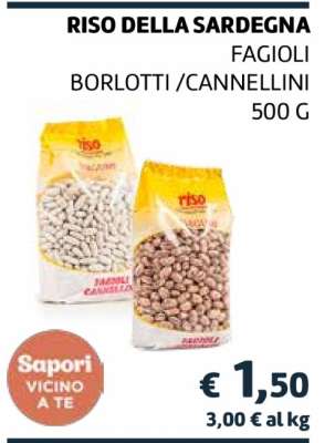 RISO DELLA SARDEGNA FAGIOLI BORLOTTI / CANNELLINI 500 G