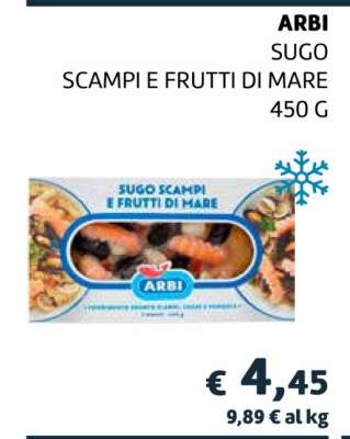 ARBI SUGO SCAMPI E FRUTTI DI MARE 450 G