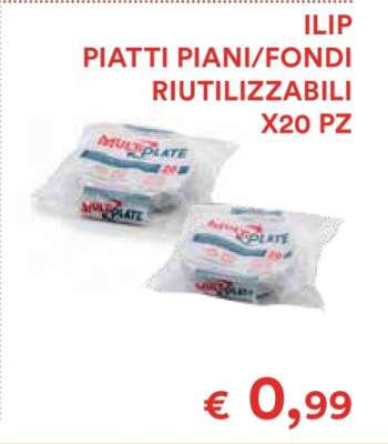ILIP PIATTI PIANI/FONDI RIUTILIZZABILI X20 PZ