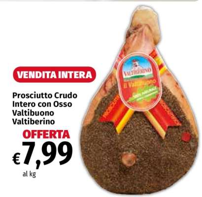 Prosciutto Crudo Intero con Osso Valtibuono Valtiberino