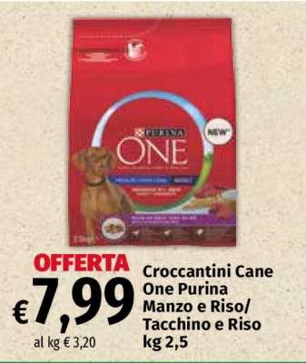 Croccantini Cane One Purina Manzo e Riso/Tacchino e Riso