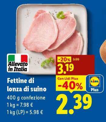 Fettine di lonza di suino